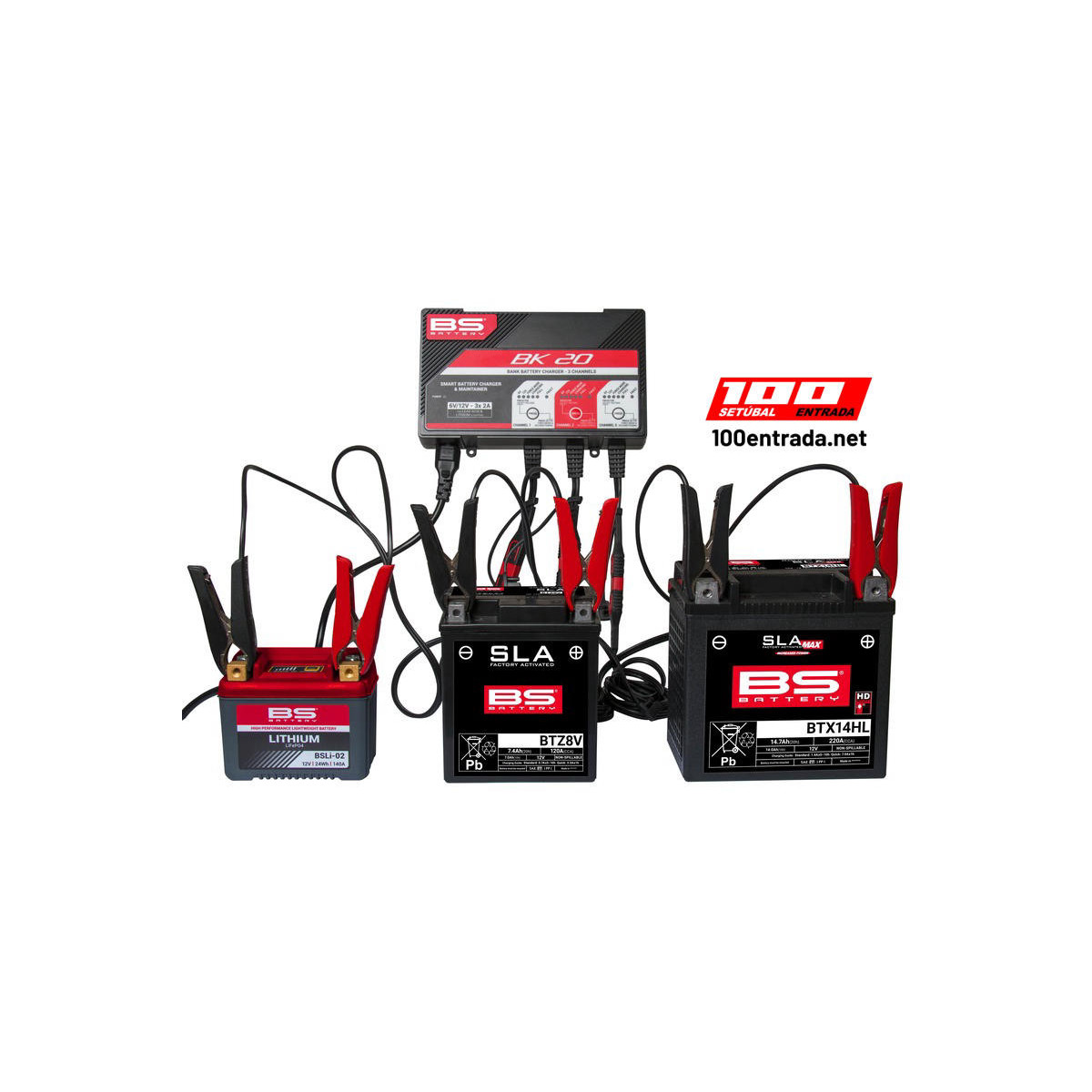 100entrada.net - Comprar carregadores de bateria para moto online - Carregador de bateria inteligente BS Battery BK20 6V/12V 3x2