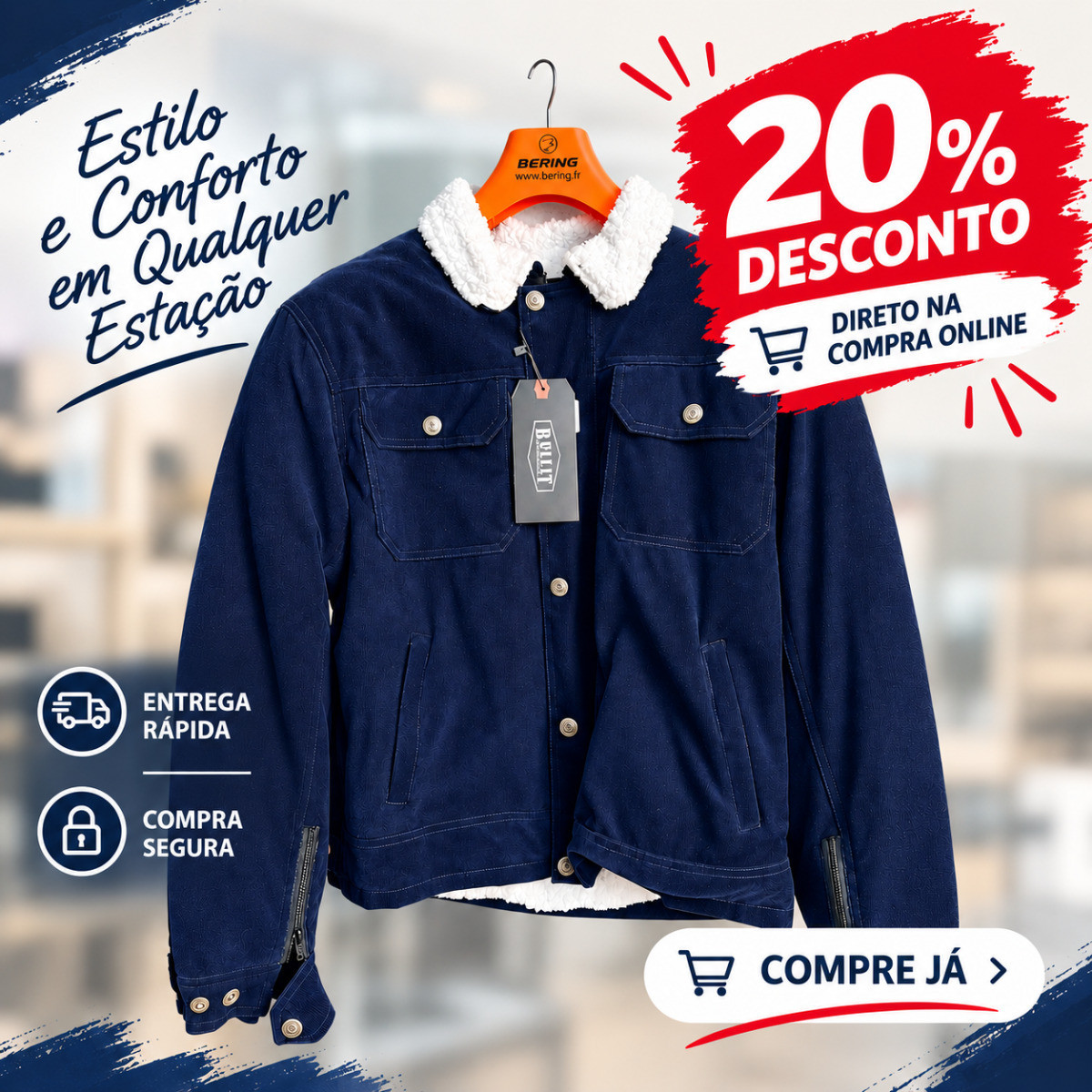 100entrada.net - Comprar blusões online - Bullit FauxFur Bombazine