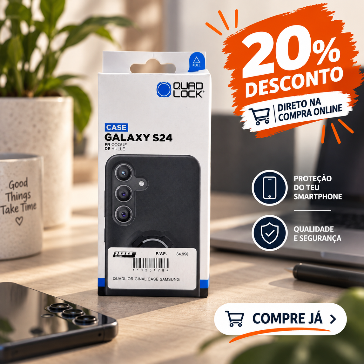 100entrada.net -Comprar botas para andar de moto online -Capa para smartphone QUAD LOCK MAG - Samsung Galaxy S24 Ultra