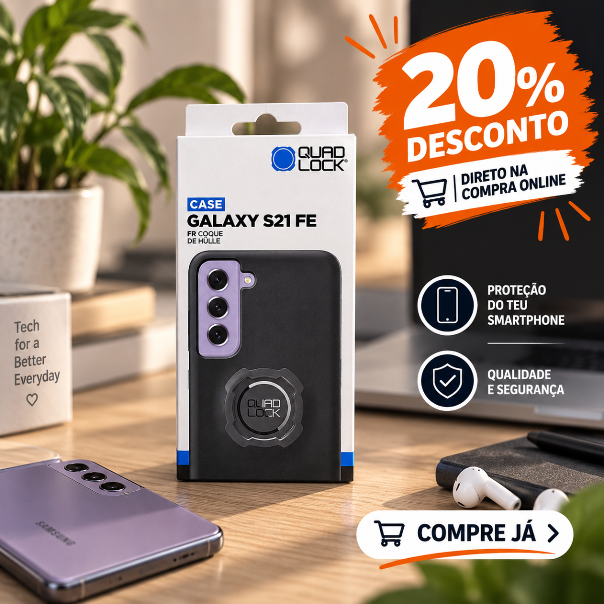100entrada.net -Comprar botas para andar de moto online -Capa para smartphone QUAD LOCK MAG - Samsung - Samsung Galaxy S24 Ultra