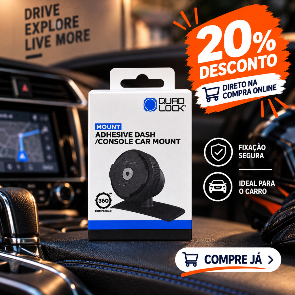 100entrada.net -Comprar online - Suporte Smartphone de travão/embraiagem - QUAD LOCK