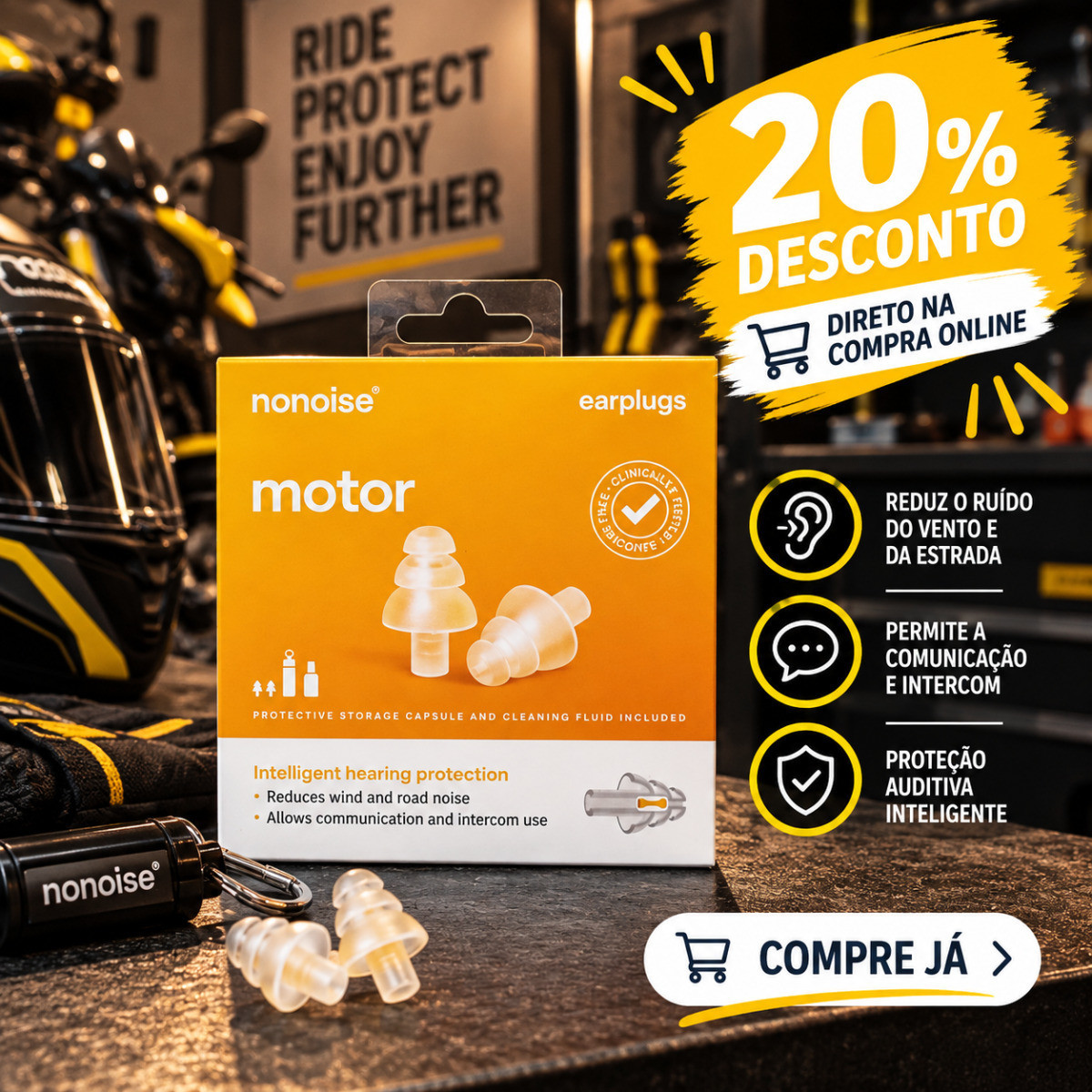 100entrada.net - Online - NONOISE Protetores Auditivos Motorsport