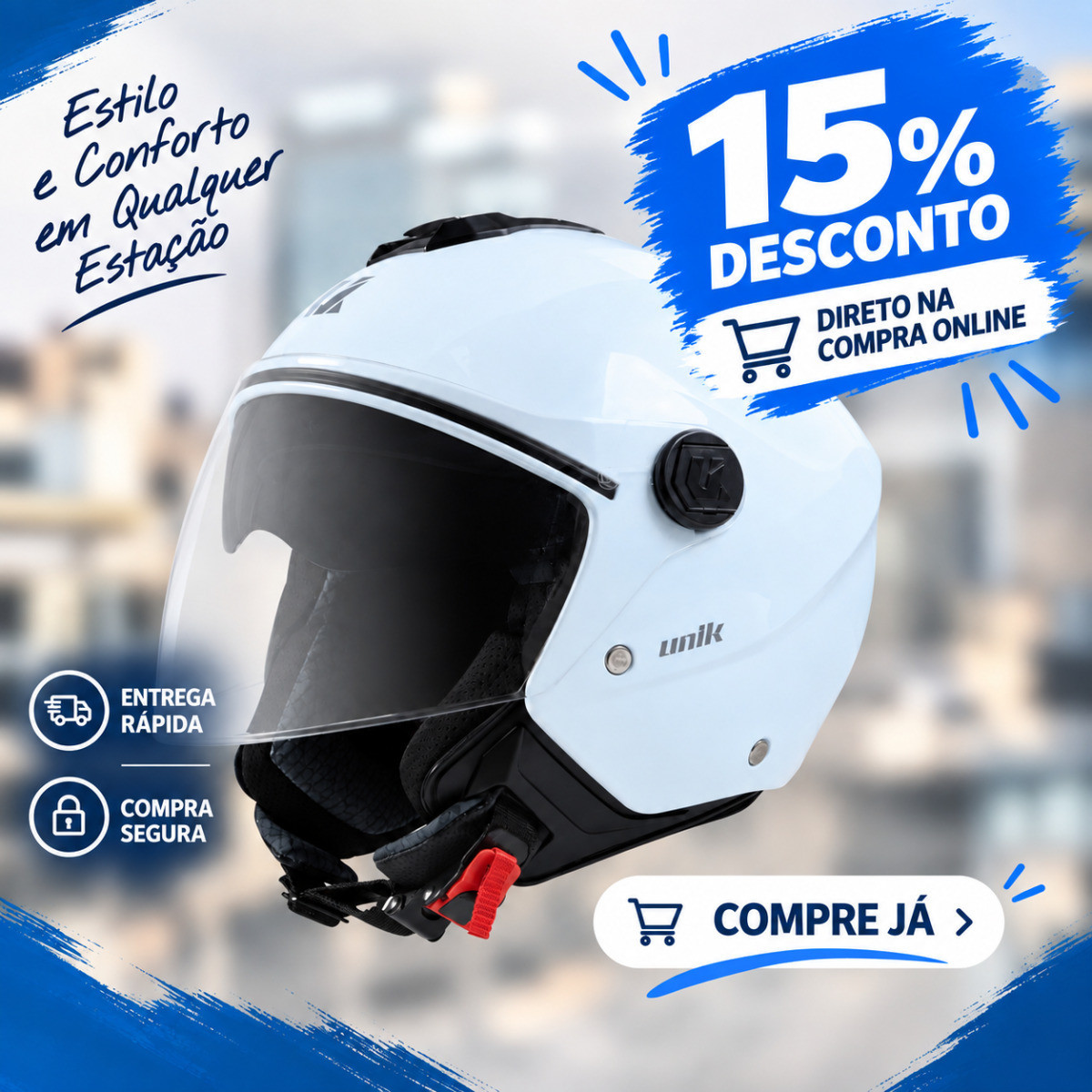 100entrada.net - Capacete JET UNIK - Compra agora online!