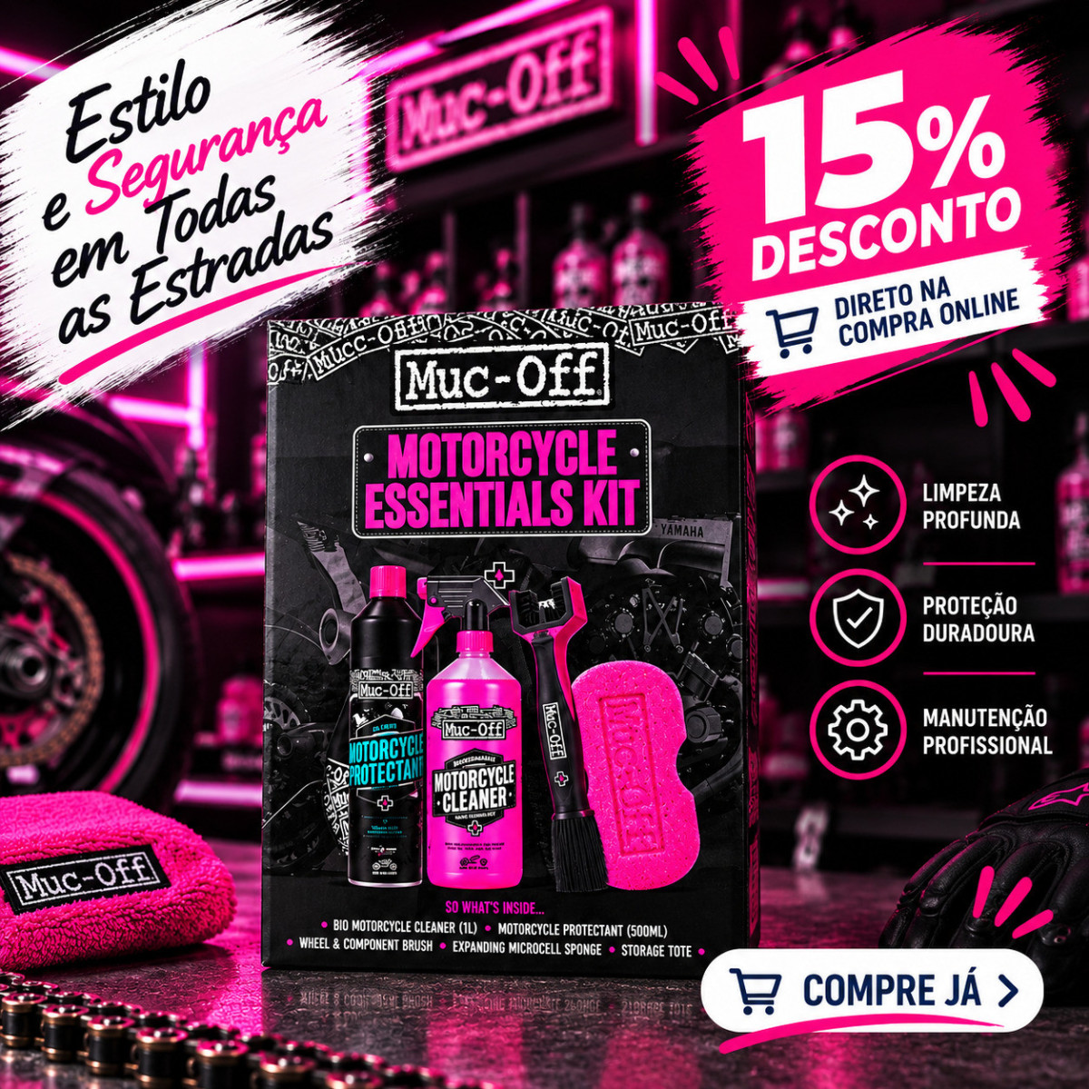 100entrada.net - Muc-Off Conjunto completo para a limpeza e manutenção