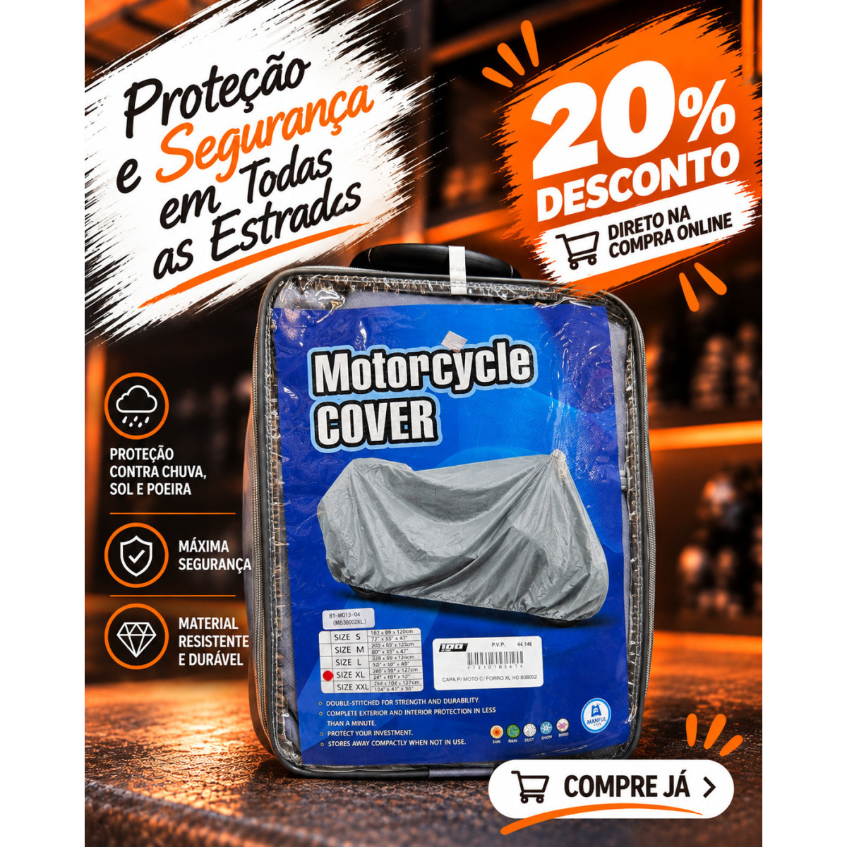 100entrada.net - Capa para moto